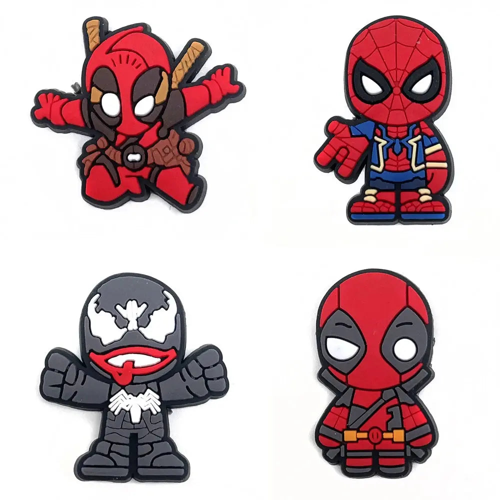 28styles Movies Super Hero Shoe Charms for Clogs Sandals Decorations shoes Accessories PVC Charms Cartoon Kids Gifts Cheeky Fantail Finds