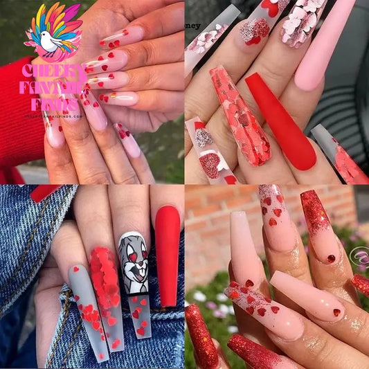 2g Holographic Nail Art Glitter Shiny Sweet Love Heart Flakes Sequins 3D Nails Paillette Manicure Valentine's Day Decorations Cheeky Fantail Finds