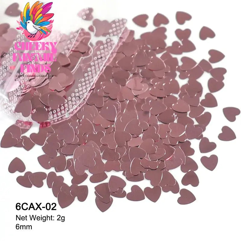 2g Holographic Nail Art Glitter Shiny Sweet Love Heart Flakes Sequins 3D Nails Paillette Manicure Valentine's Day Decorations Cheeky Fantail Finds