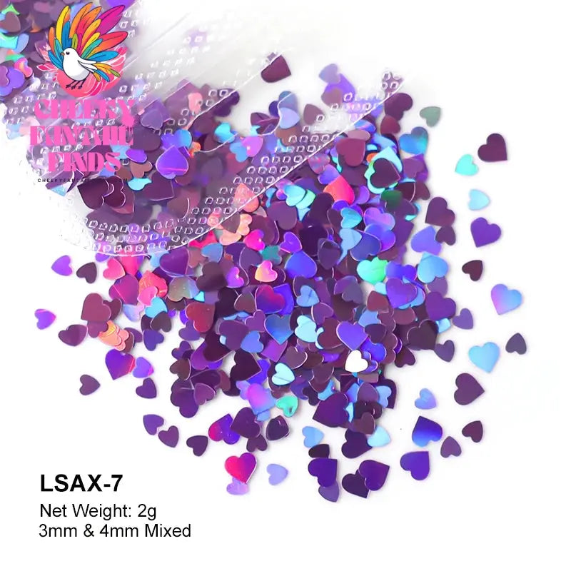 2g Holographic Nail Art Glitter Shiny Sweet Love Heart Flakes Sequins 3D Nails Paillette Manicure Valentine's Day Decorations Cheeky Fantail Finds