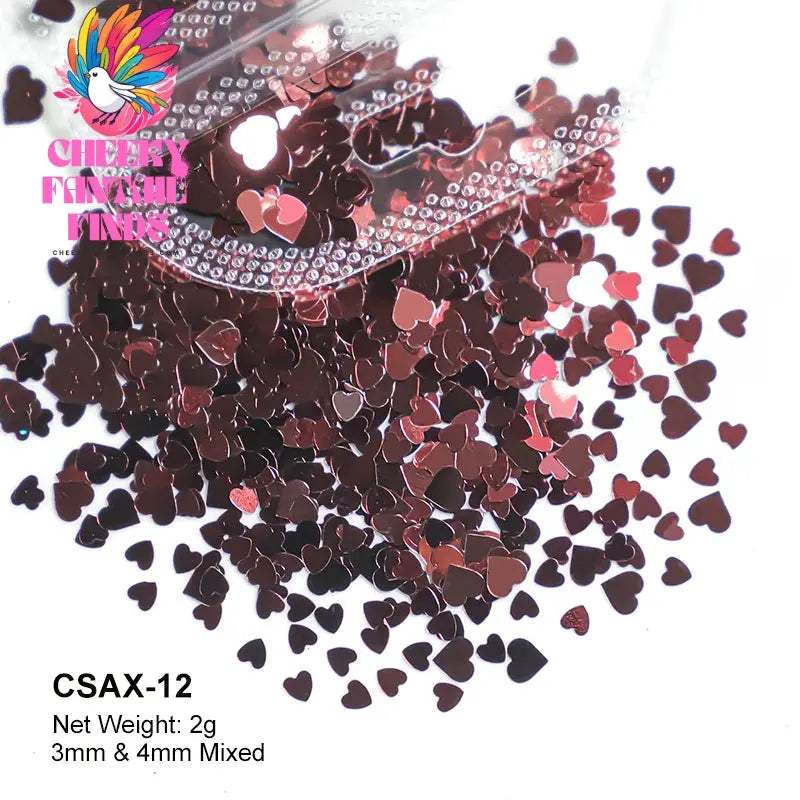 2g Holographic Nail Art Glitter Shiny Sweet Love Heart Flakes Sequins 3D Nails Paillette Manicure Valentine's Day Decorations Cheeky Fantail Finds