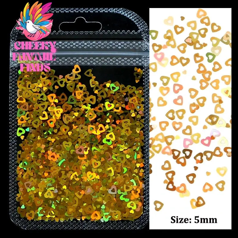 2g Holographic Nail Art Glitter Shiny Sweet Love Heart Flakes Sequins 3D Nails Paillette Manicure Valentine's Day Decorations Cheeky Fantail Finds