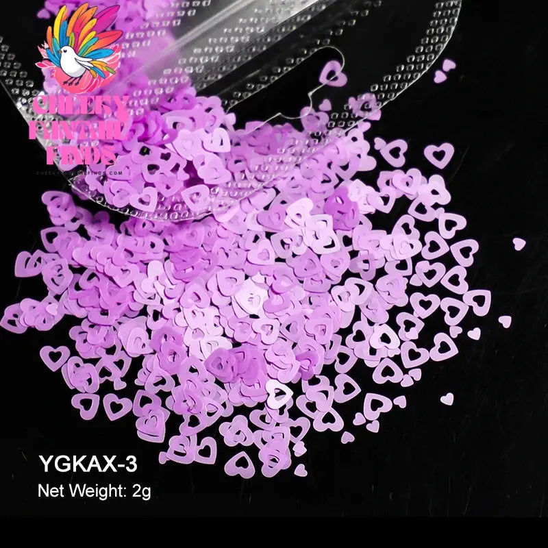 2g Holographic Nail Art Glitter Shiny Sweet Love Heart Flakes Sequins 3D Nails Paillette Manicure Valentine's Day Decorations Cheeky Fantail Finds