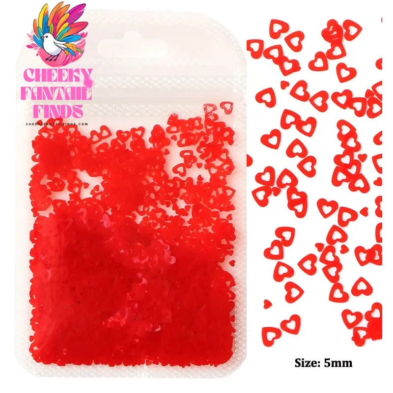 2g Holographic Nail Art Glitter Shiny Sweet Love Heart Flakes Sequins 3D Nails Paillette Manicure Valentine's Day Decorations Cheeky Fantail Finds