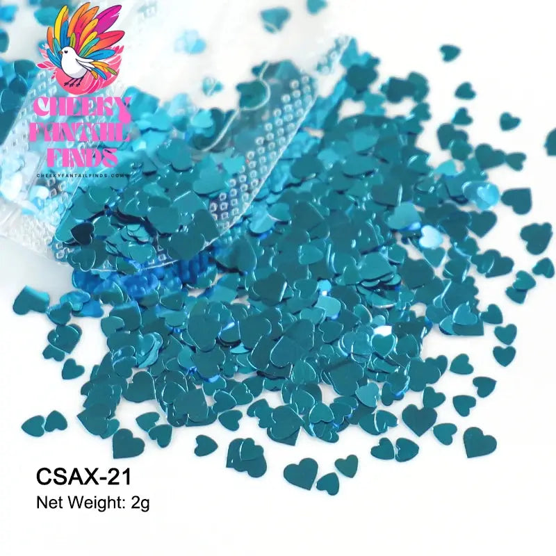2g Holographic Nail Art Glitter Shiny Sweet Love Heart Flakes Sequins 3D Nails Paillette Manicure Valentine's Day Decorations Cheeky Fantail Finds