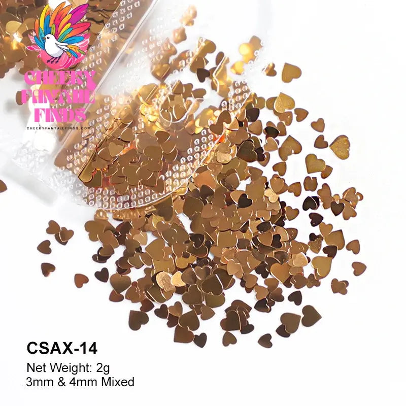 2g Holographic Nail Art Glitter Shiny Sweet Love Heart Flakes Sequins 3D Nails Paillette Manicure Valentine's Day Decorations Cheeky Fantail Finds