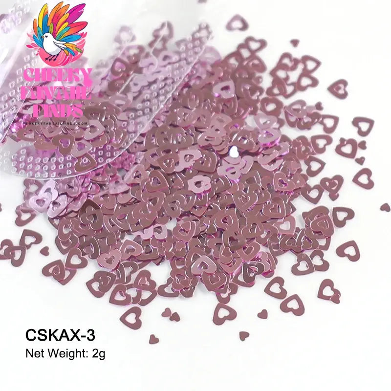 2g Holographic Nail Art Glitter Shiny Sweet Love Heart Flakes Sequins 3D Nails Paillette Manicure Valentine's Day Decorations Cheeky Fantail Finds