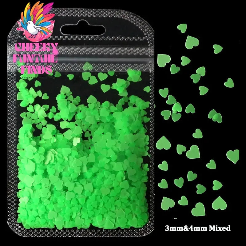 2g Holographic Nail Art Glitter Shiny Sweet Love Heart Flakes Sequins 3D Nails Paillette Manicure Valentine's Day Decorations Cheeky Fantail Finds