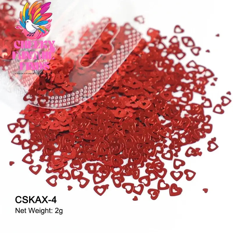 2g Holographic Nail Art Glitter Shiny Sweet Love Heart Flakes Sequins 3D Nails Paillette Manicure Valentine's Day Decorations Cheeky Fantail Finds