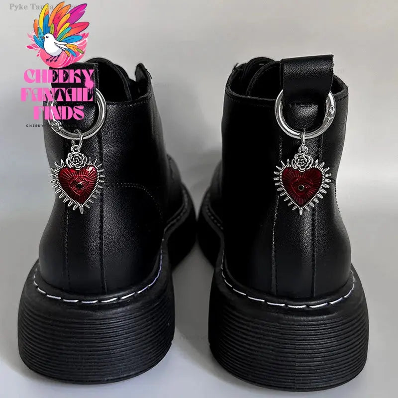 2pcs Metal Hollow Stars Silver Hearts Pendant Boots Shoes Buckles Decoration Party Jewelry Diy Snap Hook Women Shoes Accessories Cheeky Fantail Finds