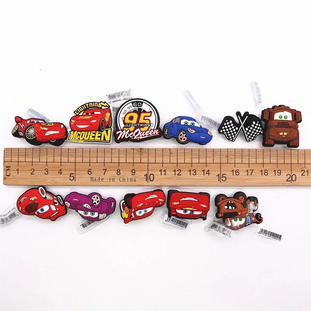 3 Pack Cartoon Movie Cars PVC Shoe Charms Larry Designer Sandal Upper Decorations Accessories Lightning McQueen Clog Pin Buckle Cheeky Fantail Finds