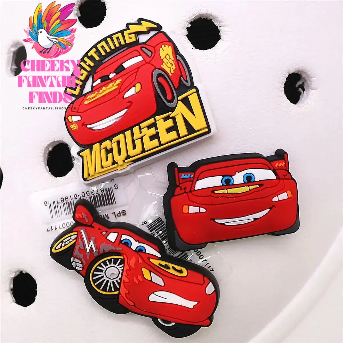 3 Pack Cartoon Movie Cars PVC Shoe Charms Larry Designer Sandal Upper Decorations Accessories Lightning McQueen Clog Pin Buckle Cheeky Fantail Finds