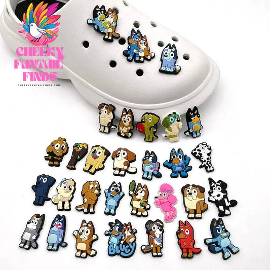 30Pcs/Set Bluey Series Shoe Charms for Cave Shoes Diy Decorations Accessories for Sandals Decorate Boy Girls Birthday Gifts Cheeky Fantail Finds
