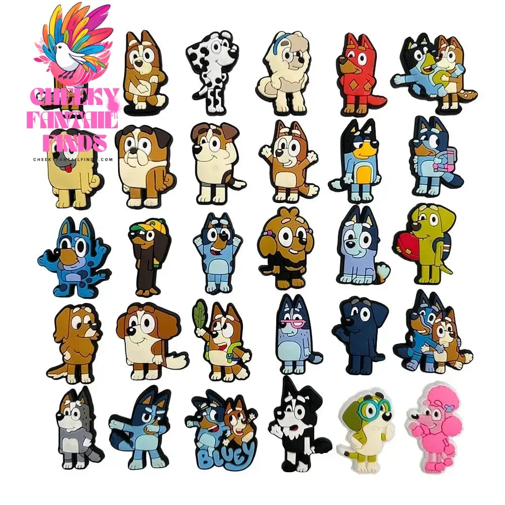 30Pcs/Set Bluey Series Shoe Charms for Cave Shoes Diy Decorations Accessories for Sandals Decorate Boy Girls Birthday Gifts Cheeky Fantail Finds