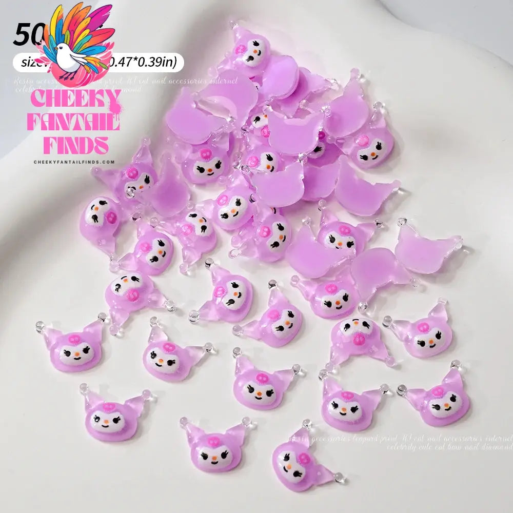30pcs Mixed HelloKitty Nail Art Accessories Cute Sanrio Hello Kitty Cat Head Nail Charm DIY Resin 3D Press on Nail Jewelry Decor Cheeky Fantail Finds