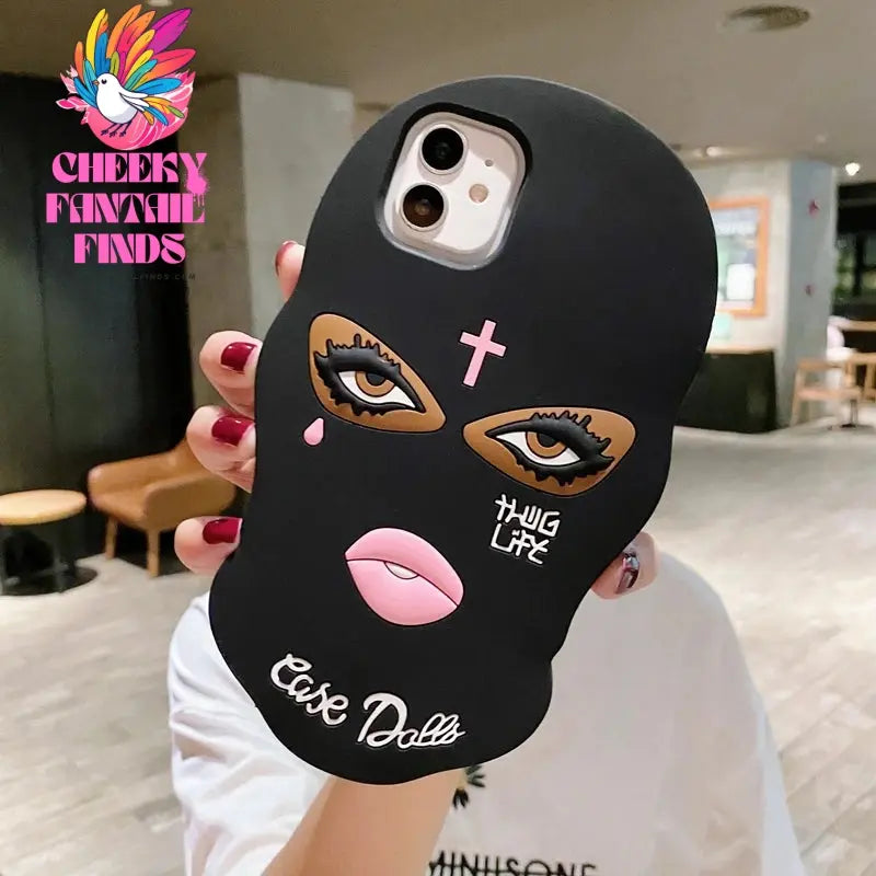 3D Mask Dolls soft case for iphone 16 15Pro 13 12 11 14ProMAX 7 8plus X Girl Tear Jesus cross Goon Thug Life cover for Girl gift Cheeky Fantail Finds