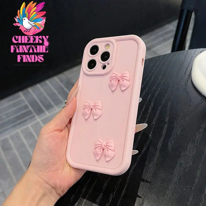 3D Pink Cute Butterfly Silicone Soft Phone Case For iPhone 16 15 14 13 12 11 Pro Max XS XR X 7 8 Plus SE Shockproof Candy Cover Cheeky Fantail Finds