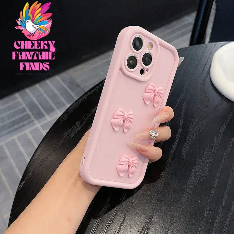 3D Pink Cute Butterfly Silicone Soft Phone Case For iPhone 16 15 14 13 12 11 Pro Max XS XR X 7 8 Plus SE Shockproof Candy Cover Cheeky Fantail Finds