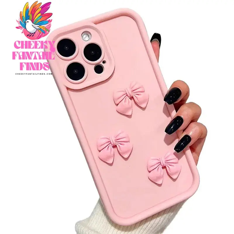3D Pink Cute Butterfly Silicone Soft Phone Case For iPhone 16 15 14 13 12 11 Pro Max XS XR X 7 8 Plus SE Shockproof Candy Cover Cheeky Fantail Finds
