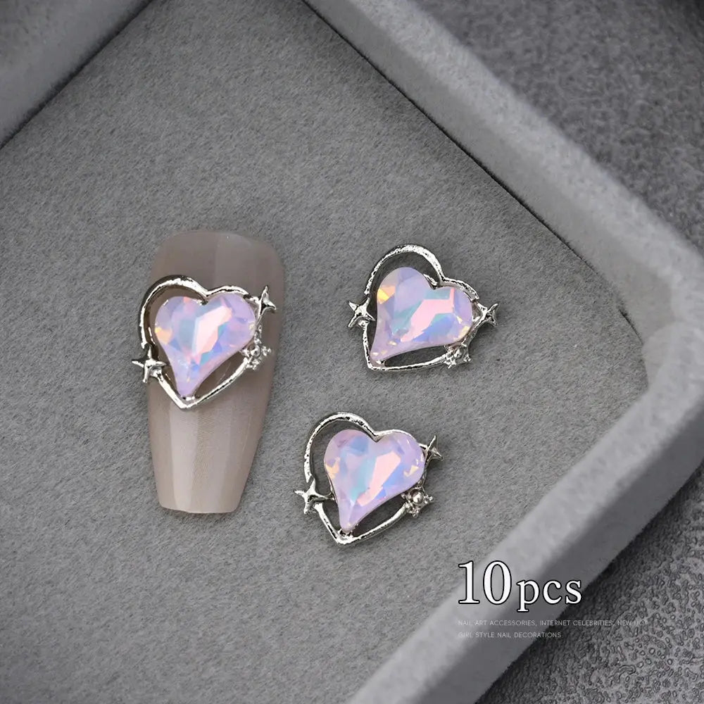 3D Pink/Red Lips Love Valentine Nail Charms Sweet Lover Heart Alloy Design Jewelry Nails Art Manicure Decoration Accessories Cheeky Fantail Finds