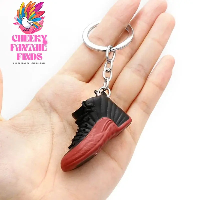 3D shoe keychain white cement blue stereo sneakers pendant four generation model bag jewelry pendant, children's Creative gifts Cheeky Fantail Finds