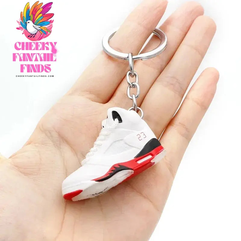 3D shoe keychain white cement blue stereo sneakers pendant four generation model bag jewelry pendant, children's Creative gifts Cheeky Fantail Finds