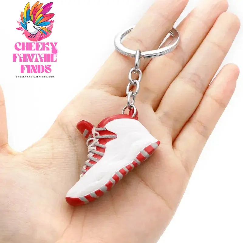 3D shoe keychain white cement blue stereo sneakers pendant four generation model bag jewelry pendant, children's Creative gifts Cheeky Fantail Finds
