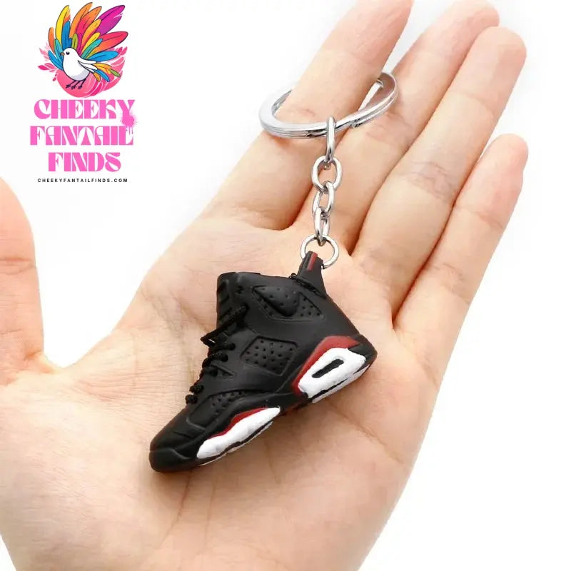 3D shoe keychain white cement blue stereo sneakers pendant four generation model bag jewelry pendant, children's Creative gifts Cheeky Fantail Finds
