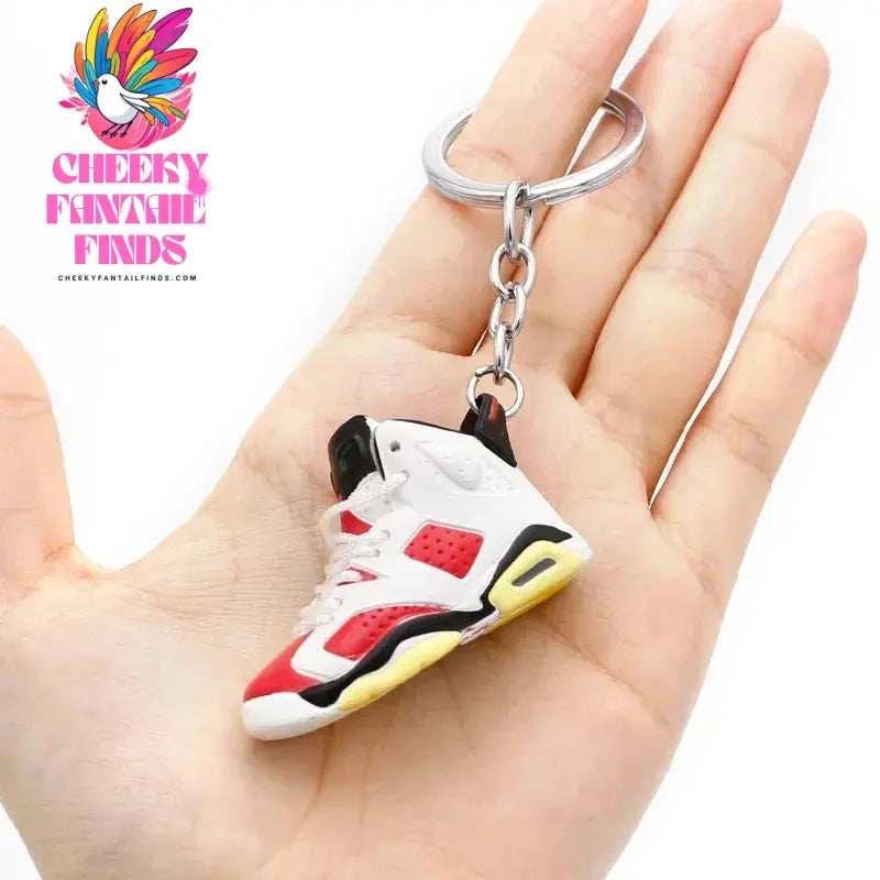 3D shoe keychain white cement blue stereo sneakers pendant four generation model bag jewelry pendant, children's Creative gifts Cheeky Fantail Finds