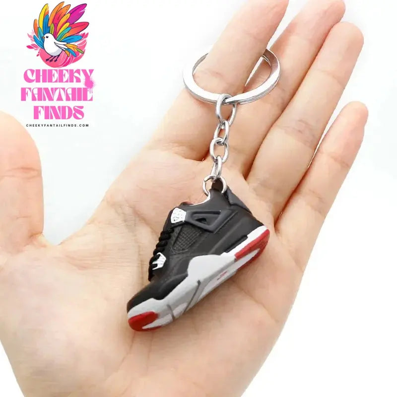 3D shoe keychain white cement blue stereo sneakers pendant four generation model bag jewelry pendant, children's Creative gifts Cheeky Fantail Finds