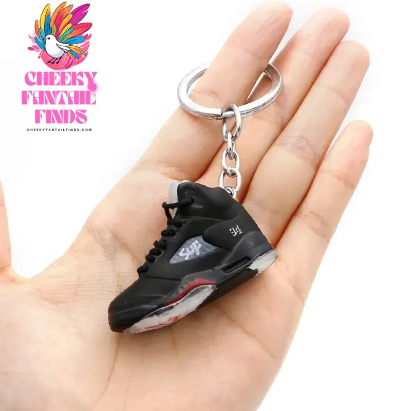 3D shoe keychain white cement blue stereo sneakers pendant four generation model bag jewelry pendant, children's Creative gifts Cheeky Fantail Finds