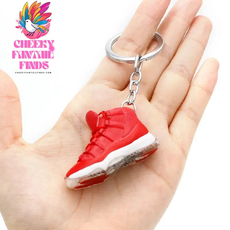3D shoe keychain white cement blue stereo sneakers pendant four generation model bag jewelry pendant, children's Creative gifts Cheeky Fantail Finds