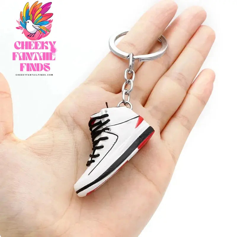 3D shoe keychain white cement blue stereo sneakers pendant four generation model bag jewelry pendant, children's Creative gifts Cheeky Fantail Finds