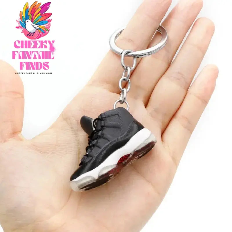 3D shoe keychain white cement blue stereo sneakers pendant four generation model bag jewelry pendant, children's Creative gifts Cheeky Fantail Finds