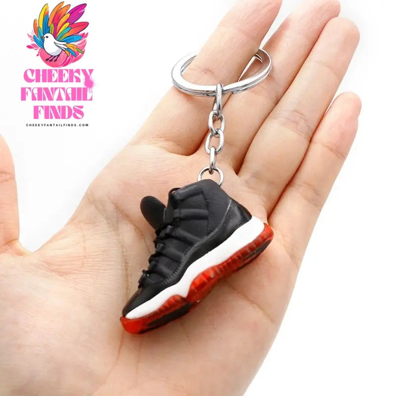 3D shoe keychain white cement blue stereo sneakers pendant four generation model bag jewelry pendant, children's Creative gifts Cheeky Fantail Finds
