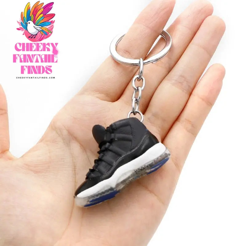 3D shoe keychain white cement blue stereo sneakers pendant four generation model bag jewelry pendant, children's Creative gifts Cheeky Fantail Finds