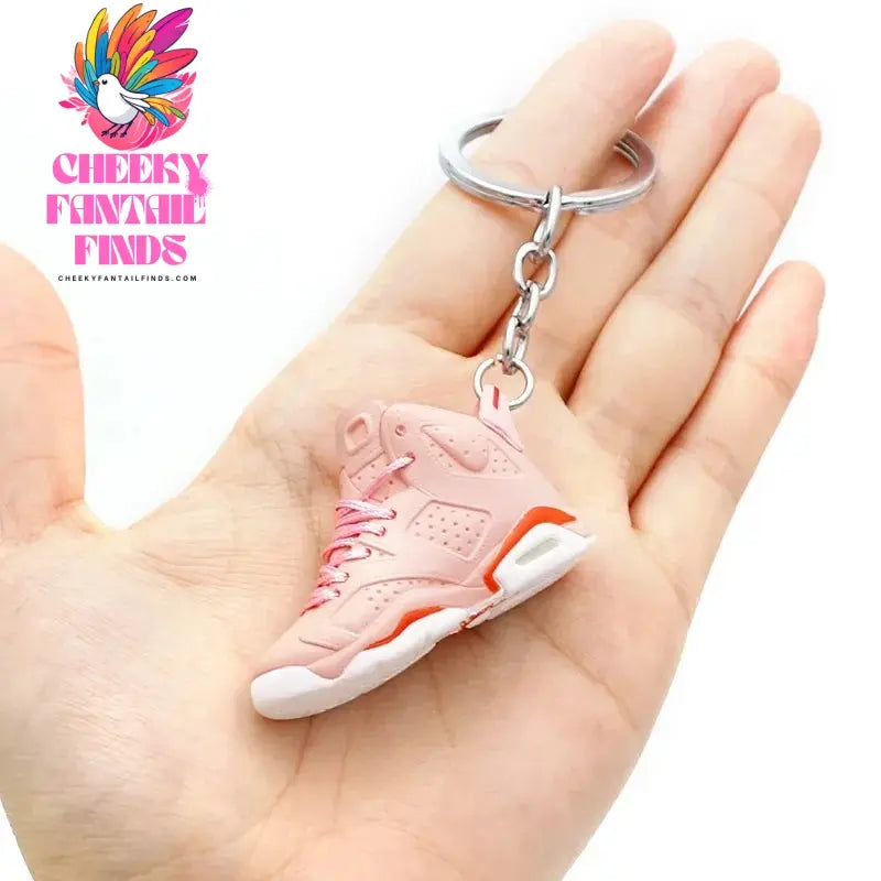 3D shoe keychain white cement blue stereo sneakers pendant four generation model bag jewelry pendant, children's Creative gifts Cheeky Fantail Finds