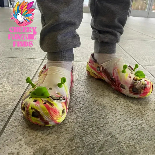 3pcs/set Cartoon Shrek nose ears For Crocs Charms Shoe Charms Decoration DIY Shoe Decoration Charms Party Kids Gifts Cheeky Fantail Finds