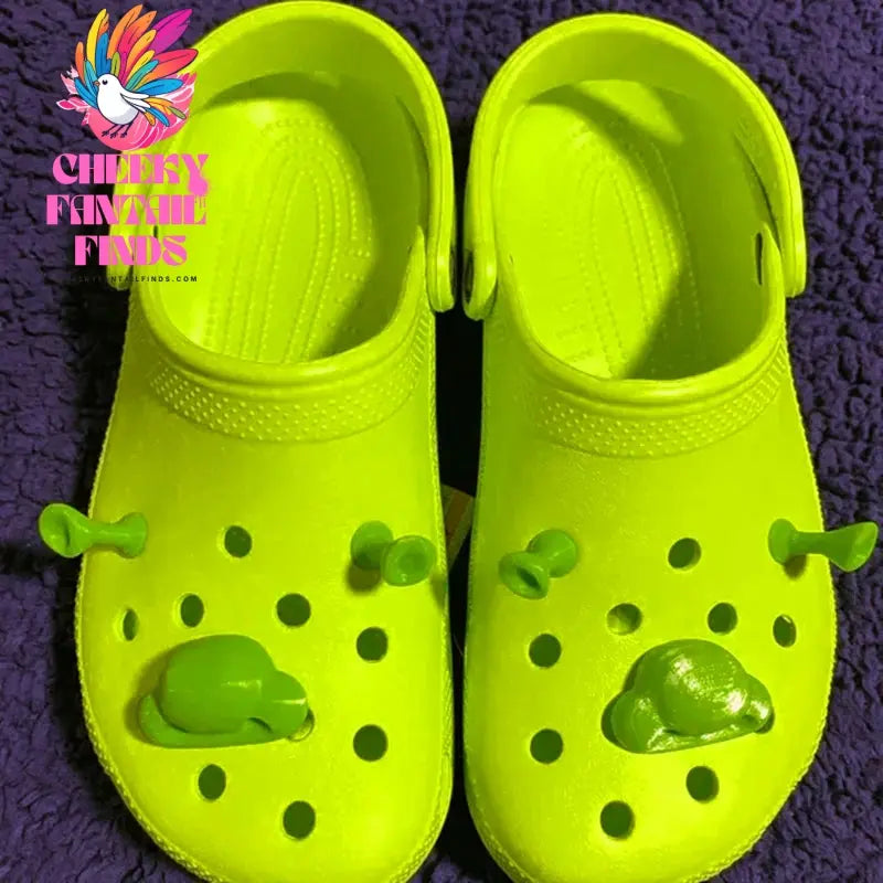 3pcs/set Cartoon Shrek nose ears For Crocs Charms Shoe Charms Decoration DIY Shoe Decoration Charms Party Kids Gifts Cheeky Fantail Finds