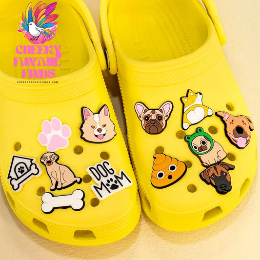 40/50pcs PVC Cute Dogs Shoe Charms Corgi Accessories Puppy Shoe Decorations Pins for Women Men Kids boy Gifts Sandal Buckles - Cheeky Fantail Finds