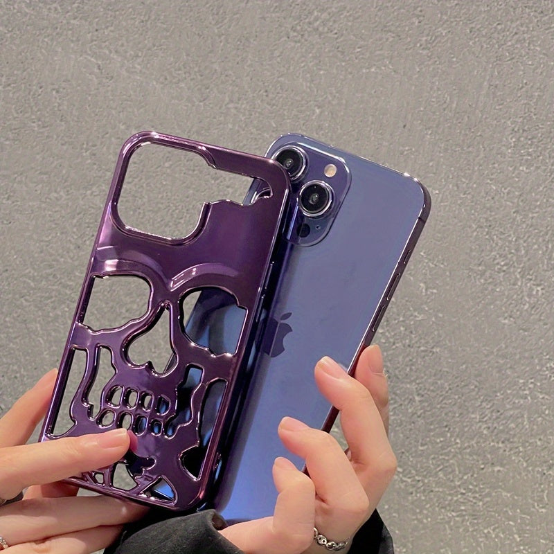 Hollow Skull Mobile Phone Case For IPhone14ProMax Soft Case 14 Protective Cover 14pro For iPhone 13Pro 11 Fashion 13promax Male 13 Female 12 For iPhone 12ProMax Cooling Model 12/11promax/ For iPhone 11