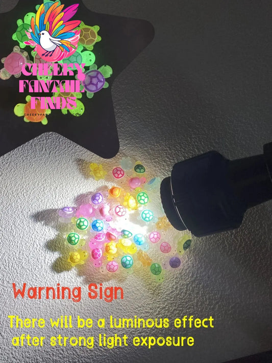 4pcs Glow-In-The-Dark Cute 3D Turtle Detachable Shoe Charms Decorations, Luminous Clips For Beach Sandals - Cheeky Fantail Finds