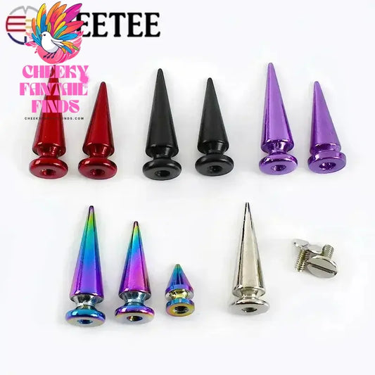 5/10/20Pcs Metal Punk Rivets Bag Purses Cone Studs Spikes Nails Garment Shoes Decor Screw Buttons DIY Leather Crafts Accessories Cheeky Fantail Finds