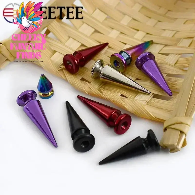 5/10/20Pcs Metal Punk Rivets Bag Purses Cone Studs Spikes Nails Garment Shoes Decor Screw Buttons DIY Leather Crafts Accessories Cheeky Fantail Finds