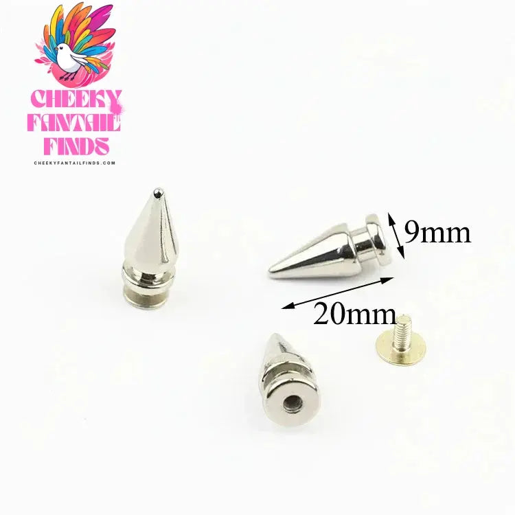 5/10/20Pcs Metal Punk Rivets Bag Purses Cone Studs Spikes Nails Garment Shoes Decor Screw Buttons DIY Leather Crafts Accessories Cheeky Fantail Finds