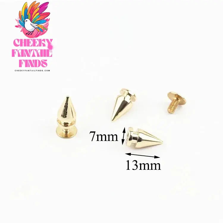 5/10/20Pcs Metal Punk Rivets Bag Purses Cone Studs Spikes Nails Garment Shoes Decor Screw Buttons DIY Leather Crafts Accessories Cheeky Fantail Finds