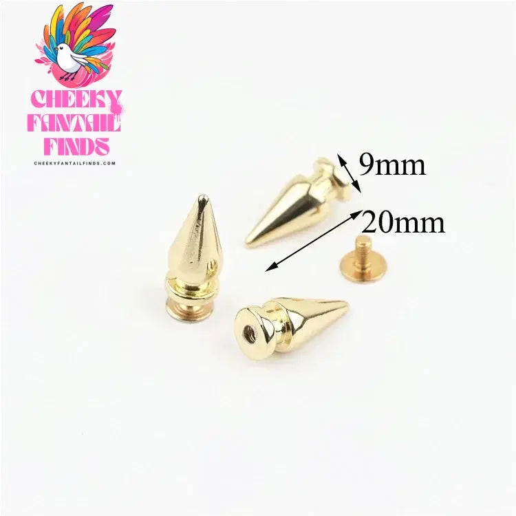 5/10/20Pcs Metal Punk Rivets Bag Purses Cone Studs Spikes Nails Garment Shoes Decor Screw Buttons DIY Leather Crafts Accessories Cheeky Fantail Finds