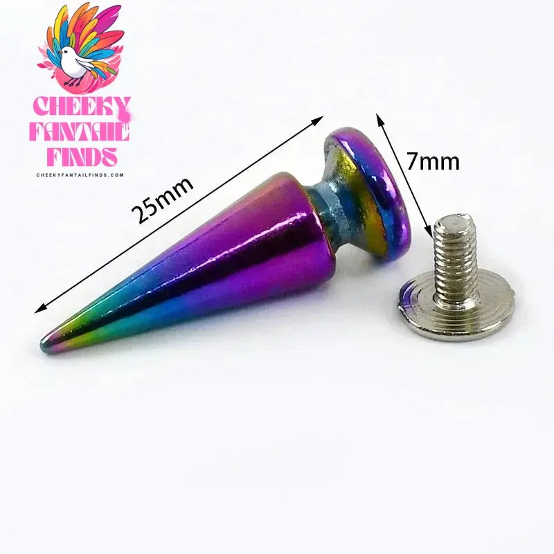 5/10/20Pcs Metal Punk Rivets Bag Purses Cone Studs Spikes Nails Garment Shoes Decor Screw Buttons DIY Leather Crafts Accessories Cheeky Fantail Finds