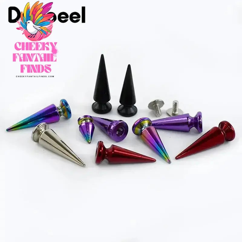 5/10Pcs Deepeel Metal Punk Rivet Cone Studs Spikes Screws Bag Shoes Clothes Decorative Nails DIY Leather Handcraft Accessories Cheeky Fantail Finds