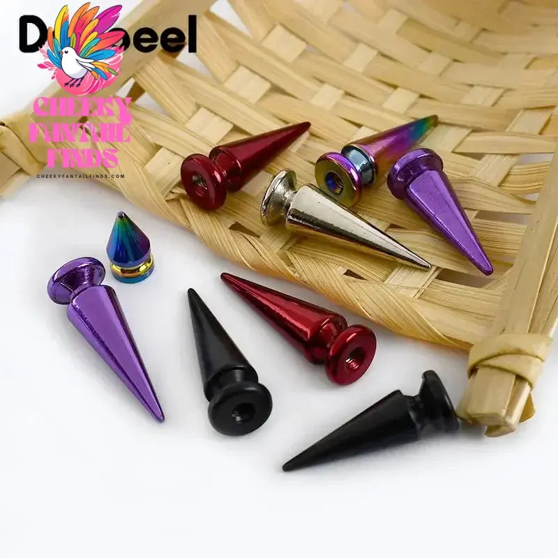 5/10Pcs Deepeel Metal Punk Rivet Cone Studs Spikes Screws Bag Shoes Clothes Decorative Nails DIY Leather Handcraft Accessories Cheeky Fantail Finds